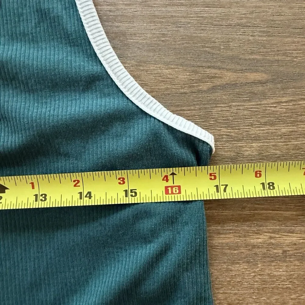 Wild Fable Tank Top 2XL Dark Teal Green Cropped Ribbed NWT Plus Size